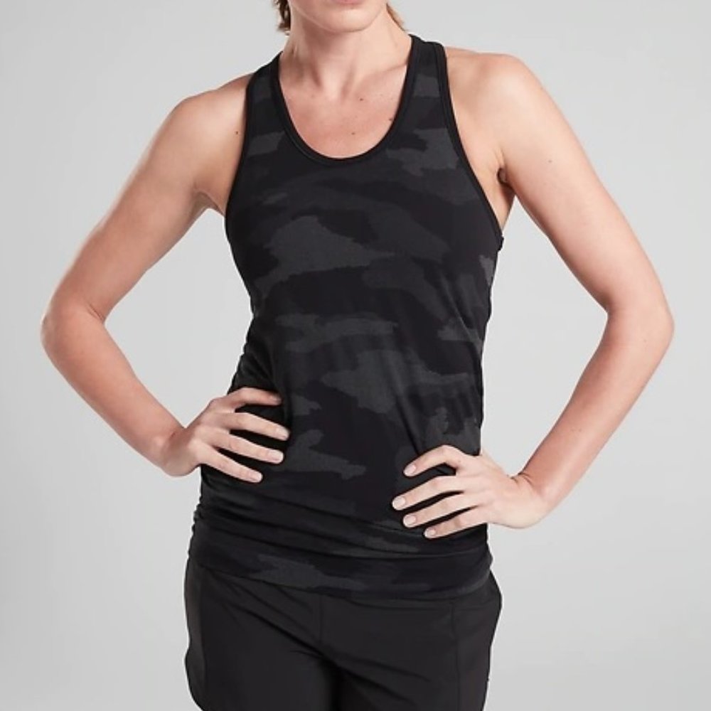 Athleta black camo Speedlight tank $49